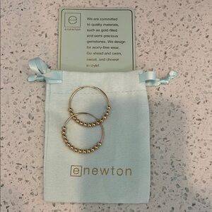 eNewton Classic Beaded Bliss Gold Hoop Earrings 1.25”